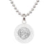 Saint Christopher Small Medal - Silver/White
