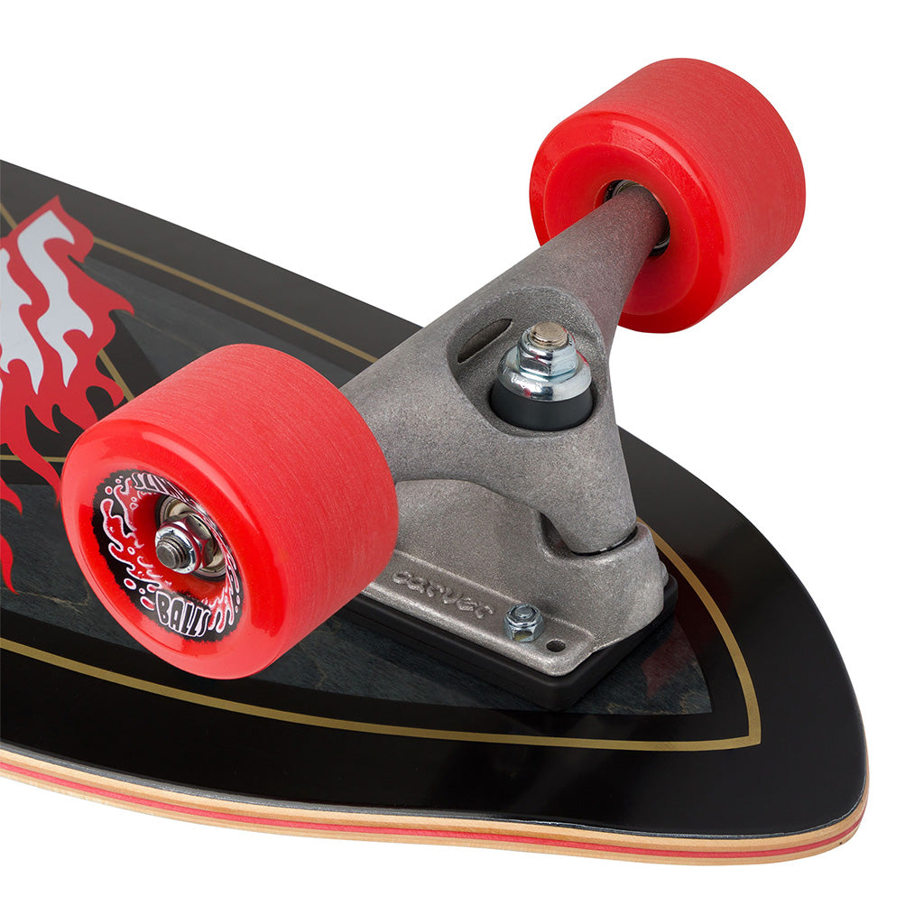 Santa Cruz x Carver Flamed Not a Dot Cut Back 9.75" Surf Skate Cruzer