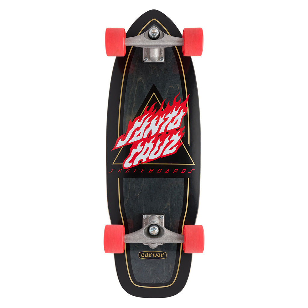 Santa Cruz x Carver Flamed Not a Dot Cut Back 9.75" Surf Skate Cruzer