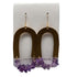 Sarah McAllister Jewelry - Hand Hammered Brass Hoops - Amethyst/Gold Plate
