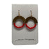 Sarah McAllister Jewelry - Hand Hammered Small Brass Arches - Red Facet/Gold Plate