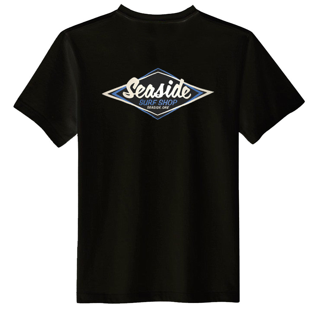 Seaside Surf Shop Mens Vintage Logo Tee - Black