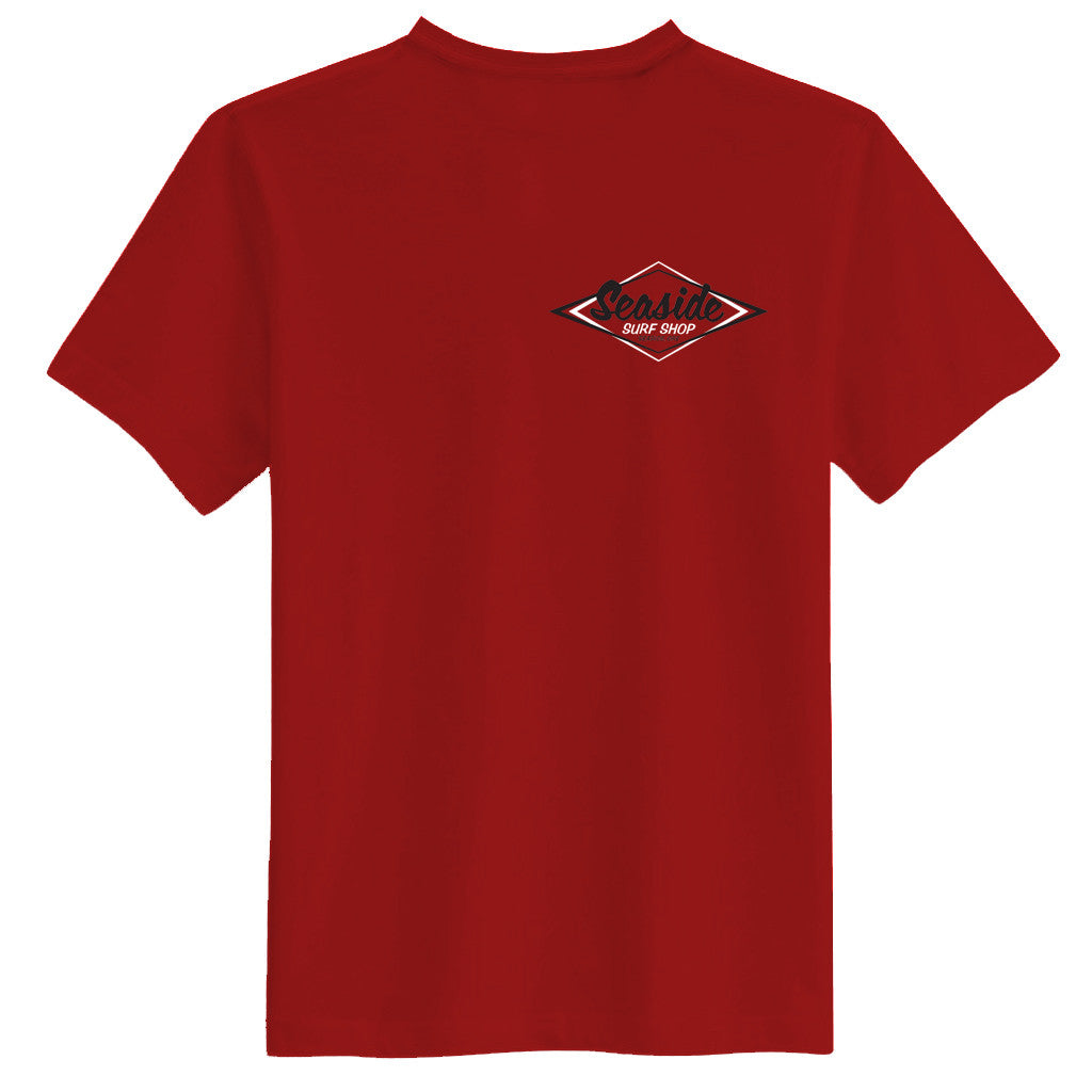 Seaside Surf Shop Mens Vintage Logo Tee - Red