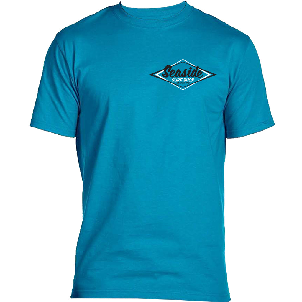 Seaside Surf Shop Mens Vintage Logo Tee - Teal