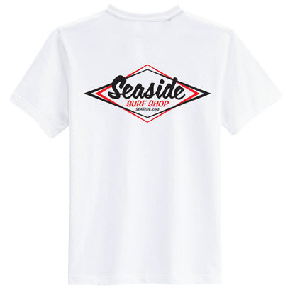 Seaside Surf Shop Mens Vintage Logo Tee - White