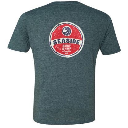 Seaside Surf Shop Mens Wax Label Tee - Indigo