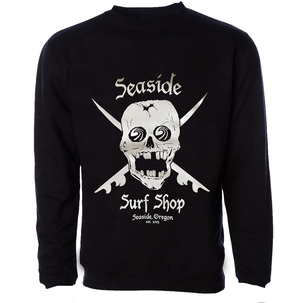 Seaside Surf Shop Skull Crewneck - Black