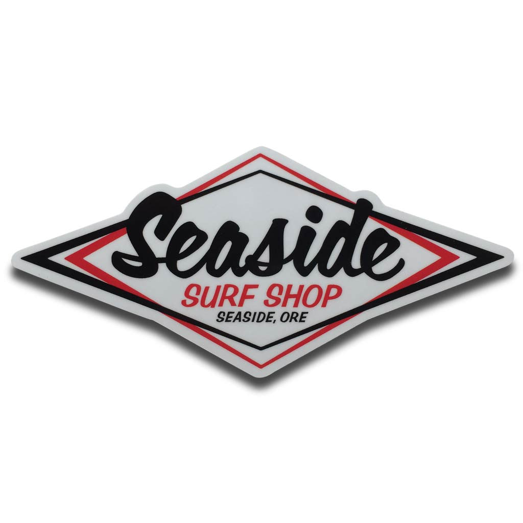 Seaside Surf Shop - Vintage Logo Sticker - 4"x 1.5”
