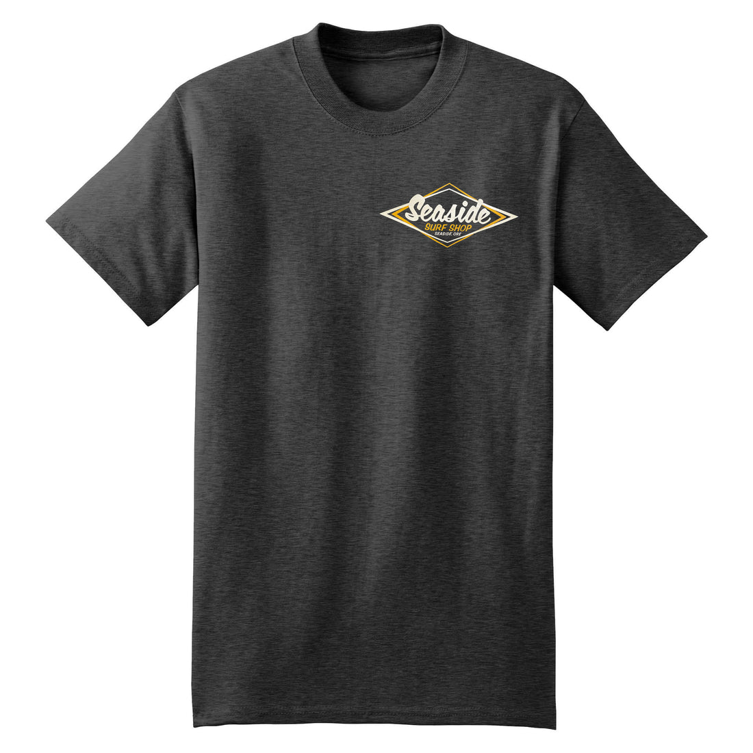 Seaside Surf Shop Vintage Logo Tee - Charcoal Heather