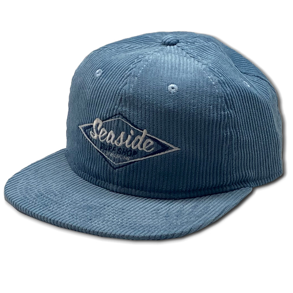 Seaside Surf Shop Vintage Logo Wide Cord Hat - Cadet