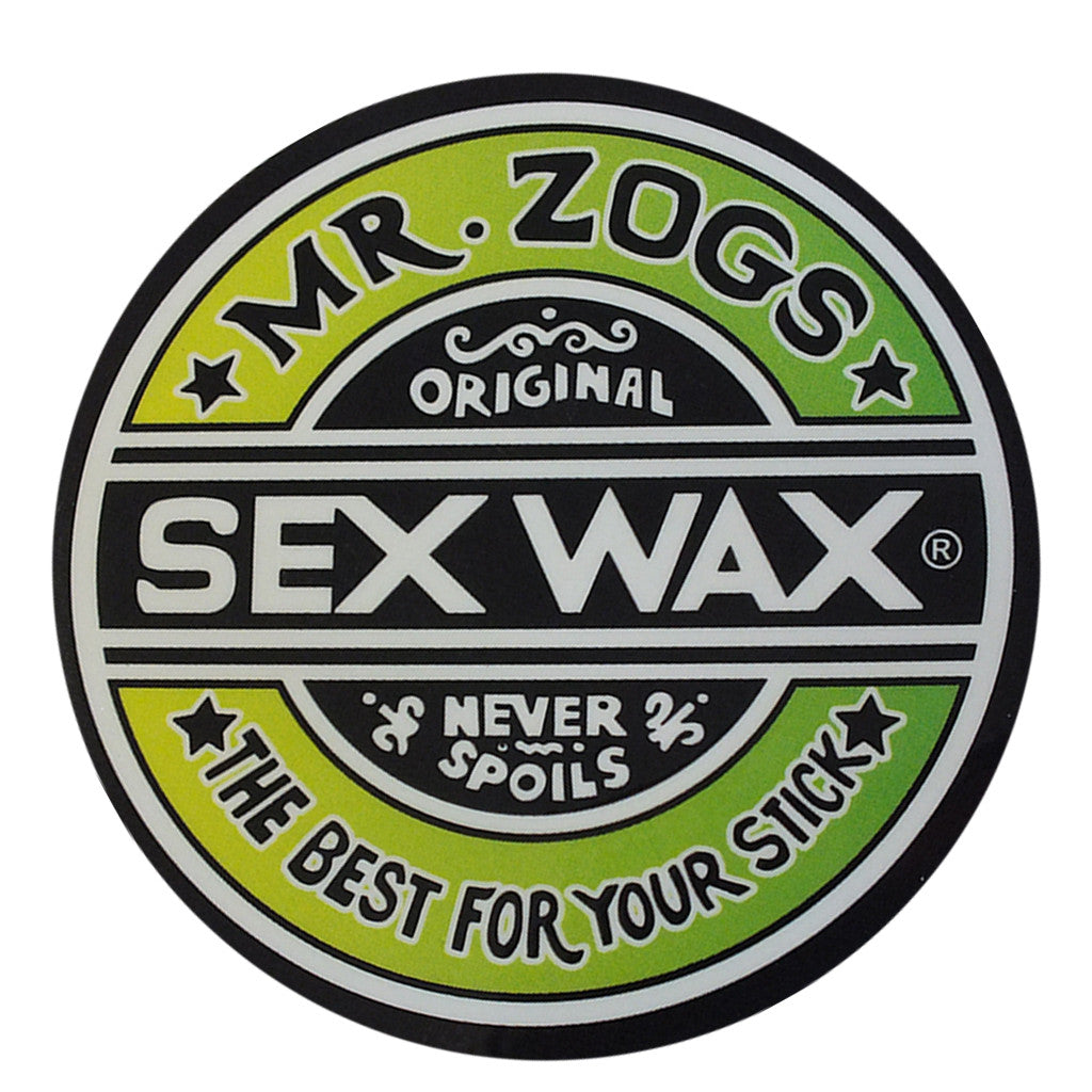 Sex Wax Classic Logo Stickers - 3&quot; Green Fade