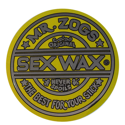 Sex Wax Classic Logo Stickers - 3" Metallic Yellow
