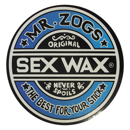 Sex Wax Classic Logo Stickers - 7" Blue Fade