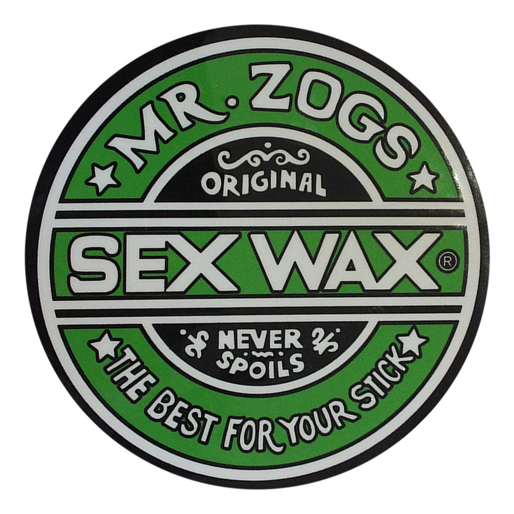 Sex Wax Classic Logo Stickers - 10" Green - Seaside Surf Shop 