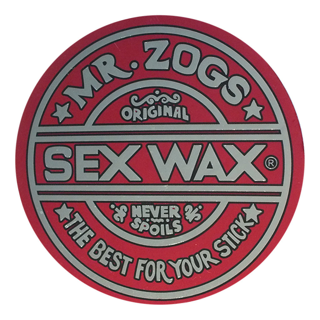 Sex Wax Classic Logo Stickers - 10" Metallic Red - Seaside Surf Shop 