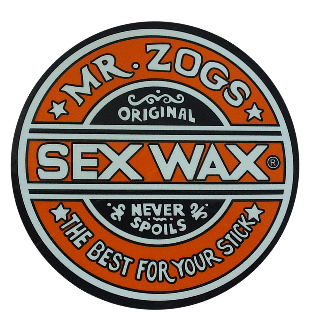 Sex Wax Classic Logo Stickers - 10" Orange - Seaside Surf Shop 