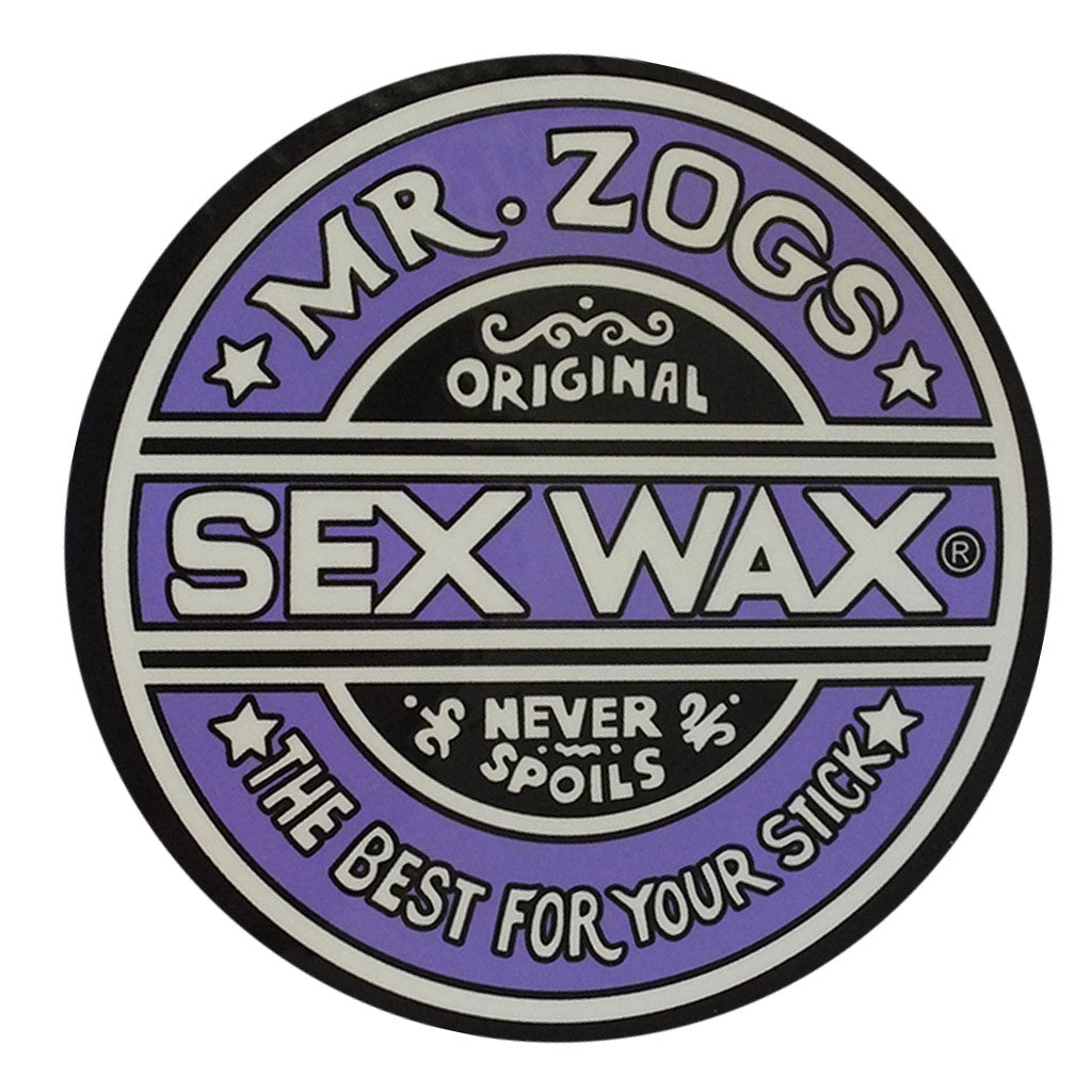 Sex Wax Classic Logo Stickers - 10" Purple - Seaside Surf Shop 