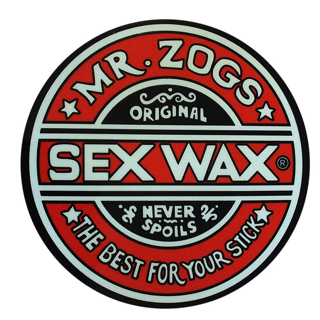 Sex Wax Classic Logo Stickers - 7&quot; Red - Seaside Surf Shop 