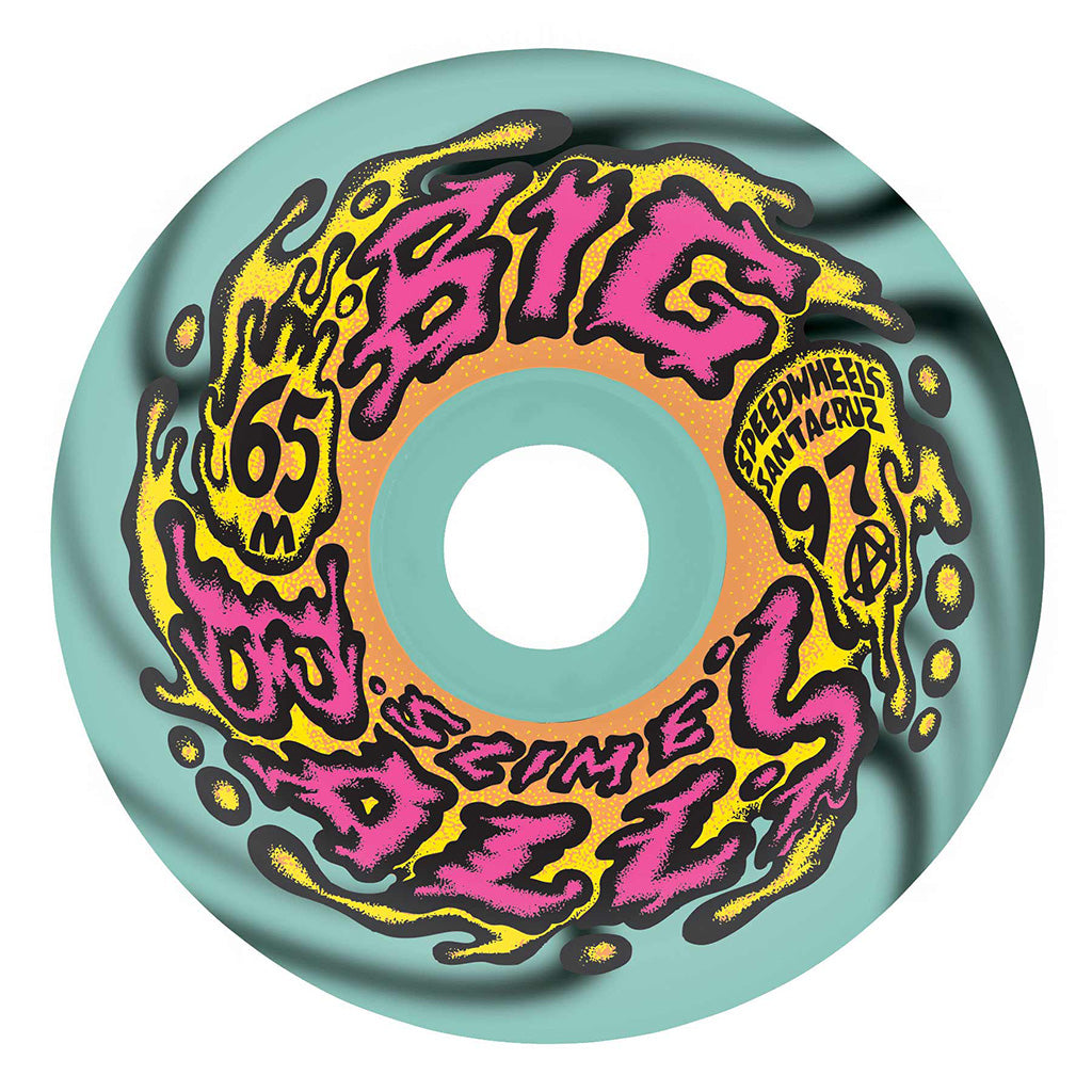 Slimeballs Big Balls 65mm Wheels - Teal/Black Swirl