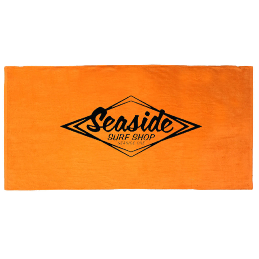 Seaside Surf Shop Vintage Logo Beach Towel - Orange - Seaside Surf Shop 