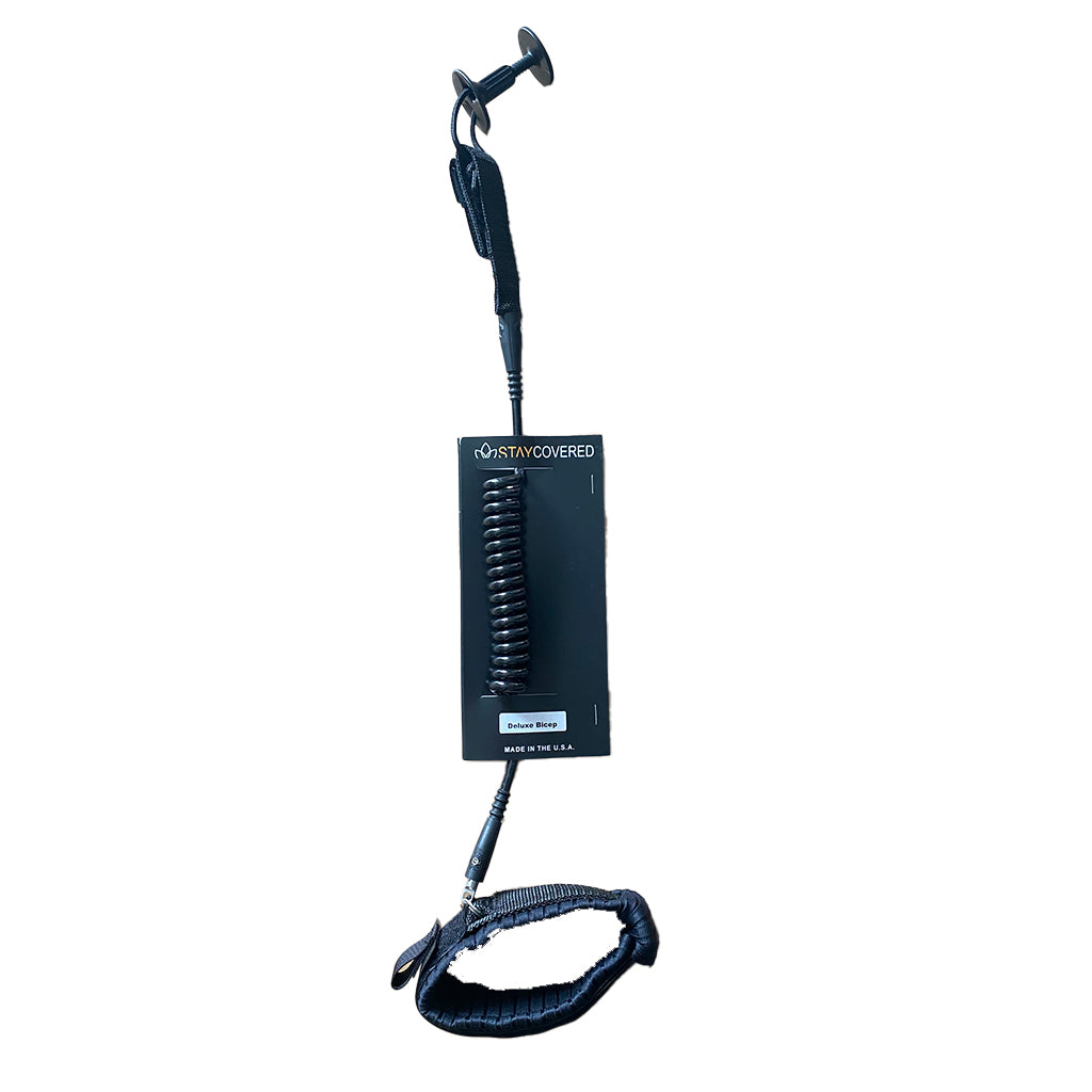 Stay Covered Bodyboard Deluxe Double Swivel Coiled Bicep Leash