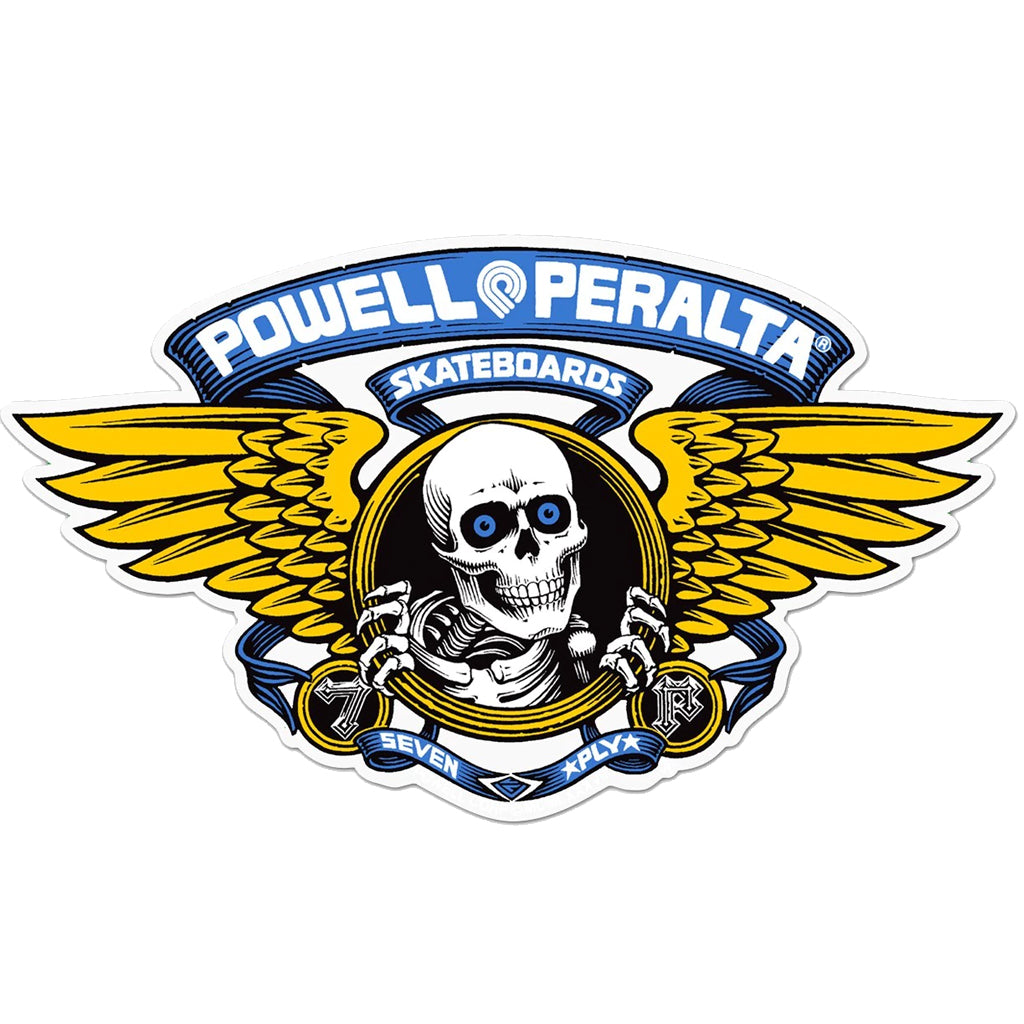 Powell Peralta Winged Ripper 5&quot; Sticker - Blue - Seaside Surf Shop 