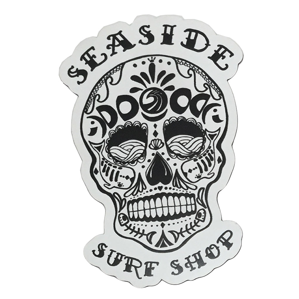 Seaside Surf Shop - Sugar Skull Magnet - Black - Seaside Surf Shop 