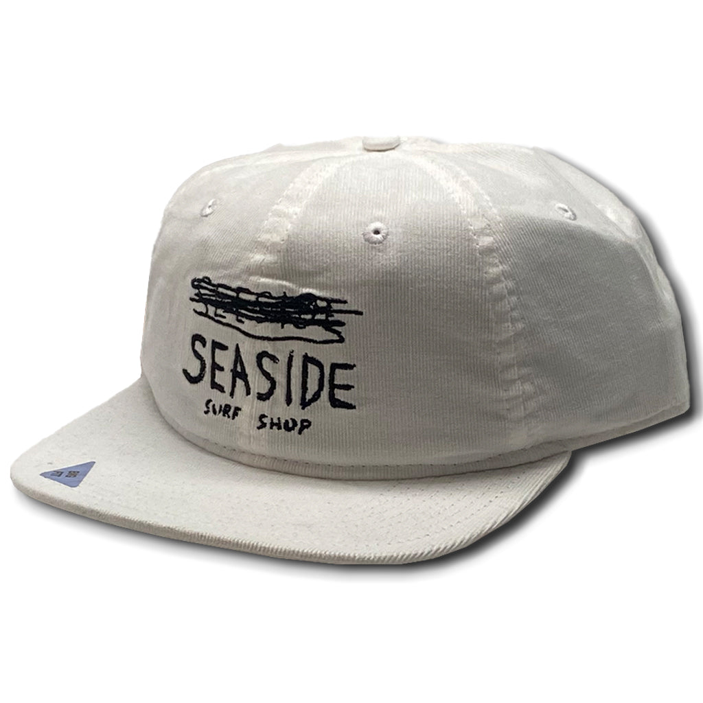 Seaside Surf Shop "Worst Shop Ever"  Big Fit Hat - Devin M. Edition Corduroy White - Seaside Surf Shop 