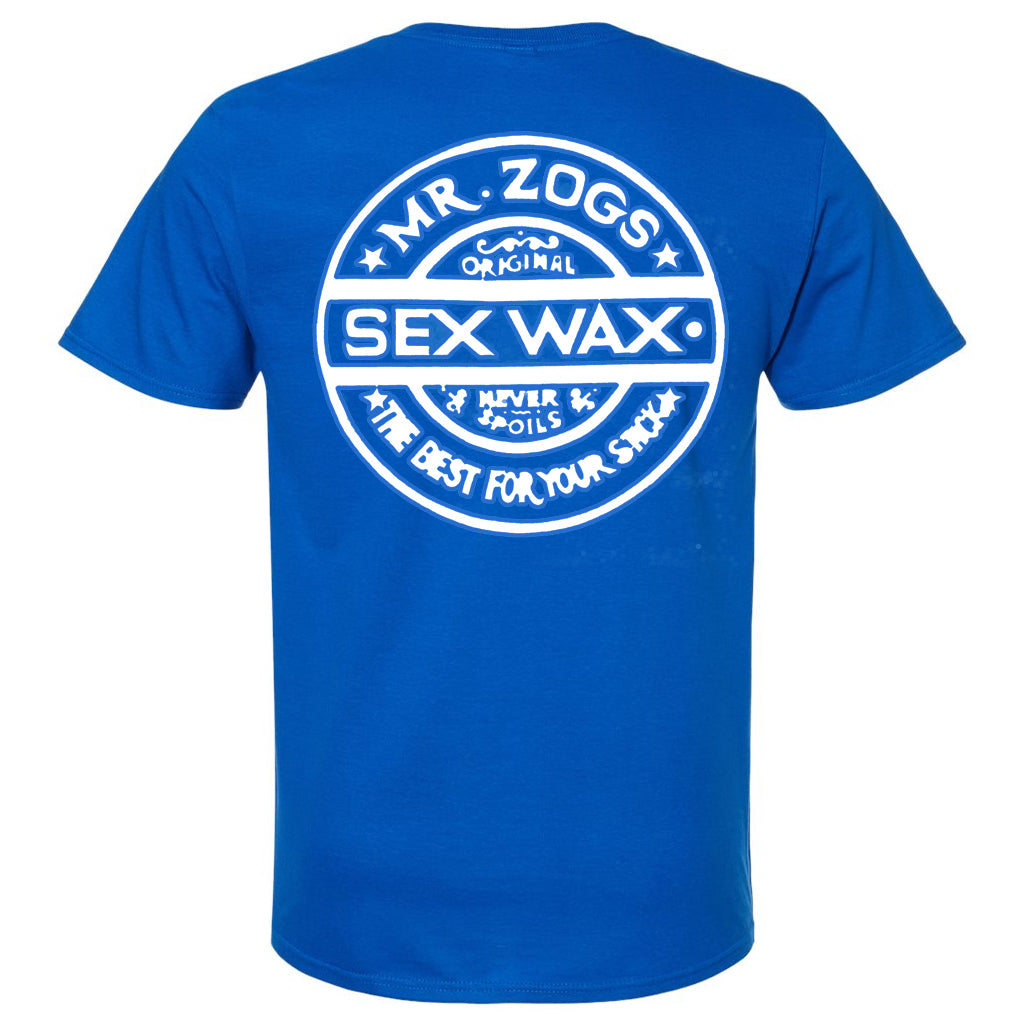 Mr. Zog's Sex Wax Pinstripe Tee - Royal Blue - Seaside Surf Shop 
